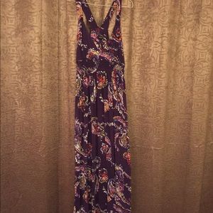 Purple maxi floral dress